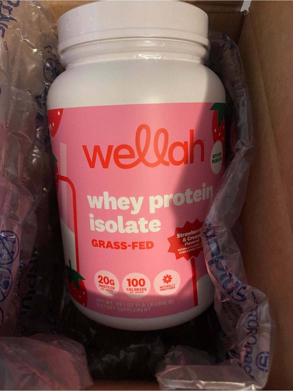 Wellah Whey Protein Isolate - Pink Strawberry
